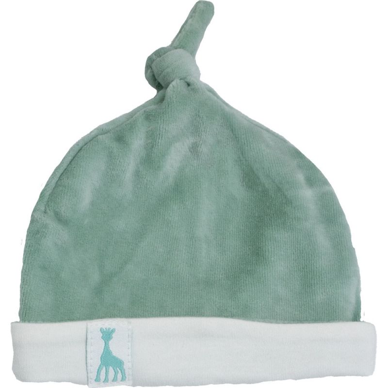 Bonnet de naissance en velours olive Sophie la girafe (0-1 mois) Trois Kilos Sept Produit 1