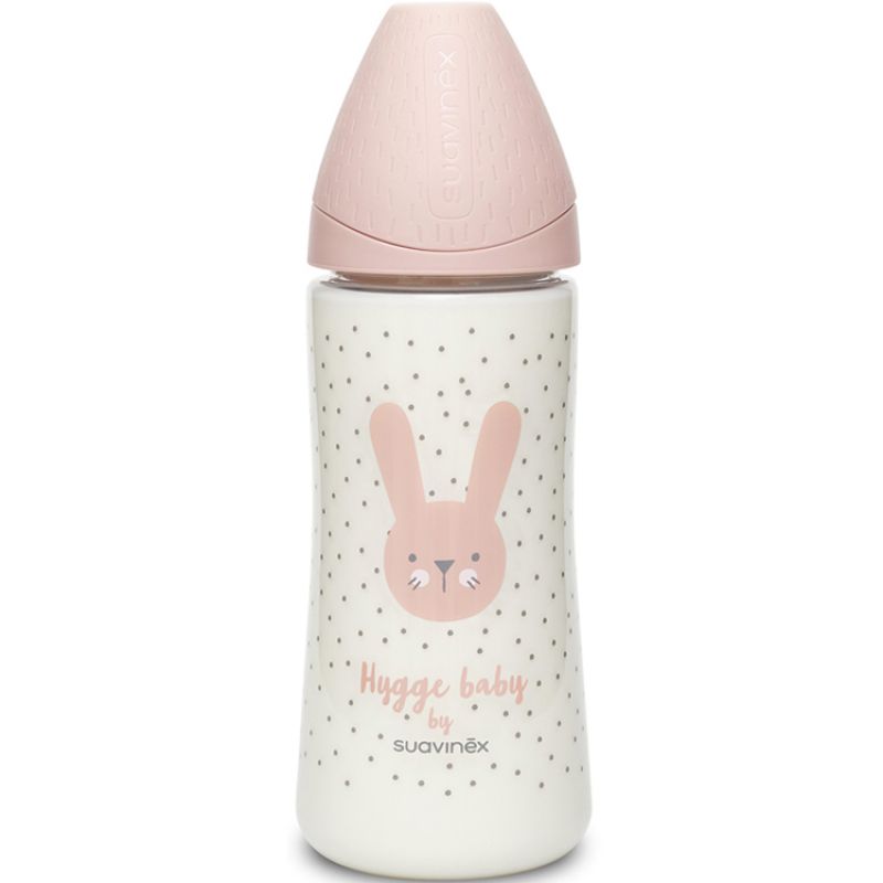Biberon Hygge Baby lapin rose (360 ml) Suavinex