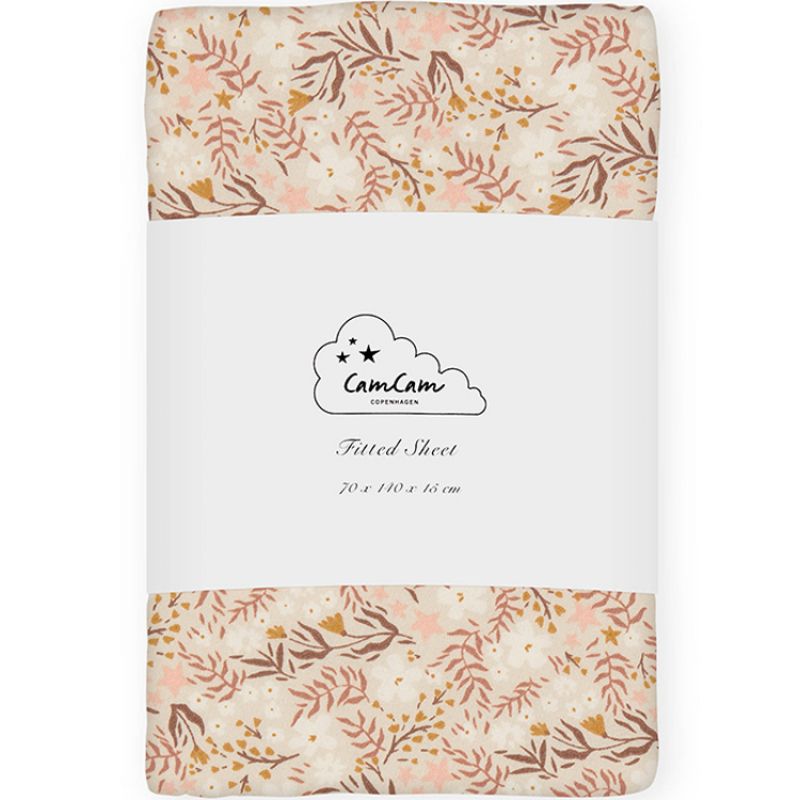 Drap housse en coton bio Aurora rose (70 x 140 cm) Cam Cam Copenhagen