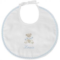 Bavoir de naissance Ours bleu (personnalisable) - ANVIE