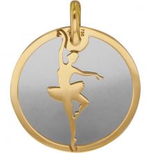 Médaille Danseuse personnalisable (acier et or jaune 750°)  par Lucas Lucor