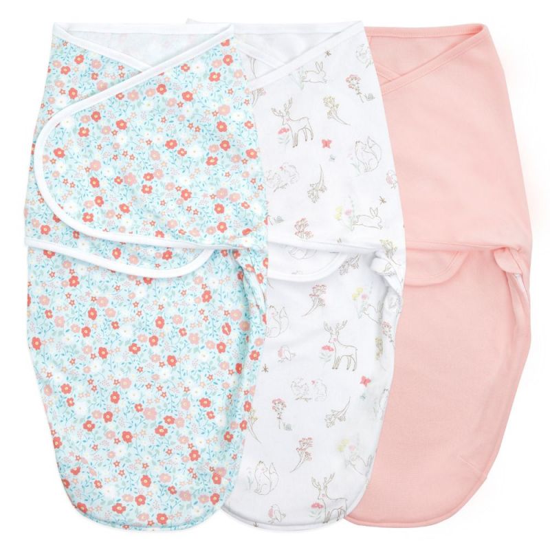 Lot de 3 langes d'emmaillotage en velboa Fairy tale flowers (0-3 mois) aden + anais