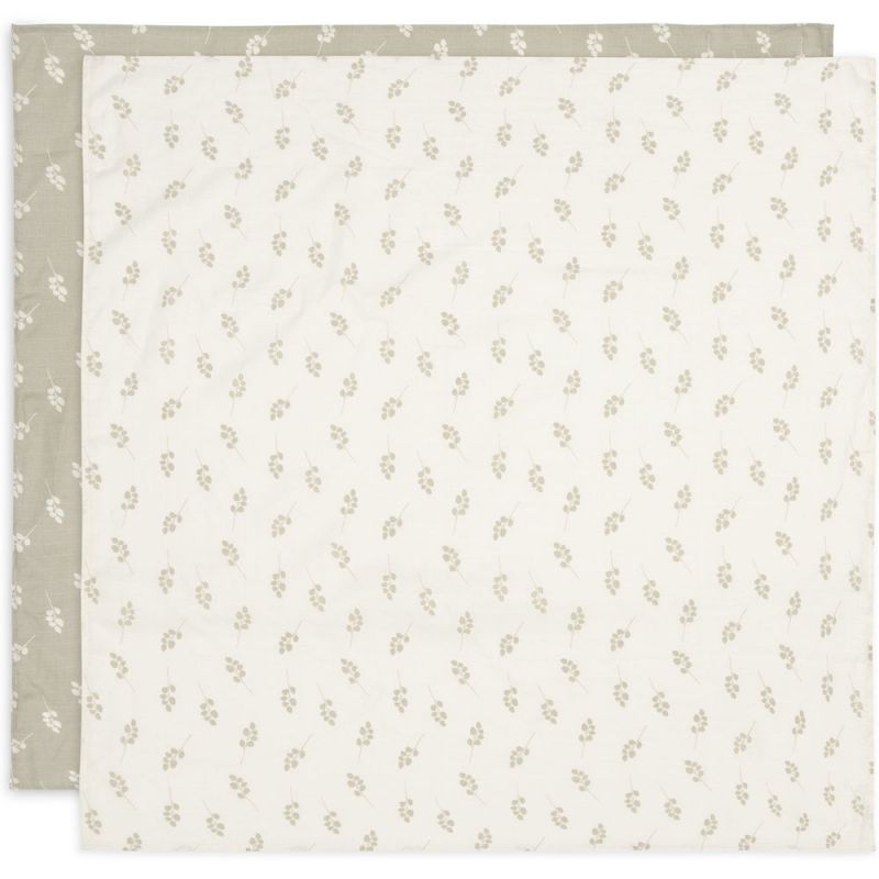 Lot de 2 maxi langes en gaze de coton Twig Olive Green (115 x 115 cm) - Reconditionné Jollein Produit 1