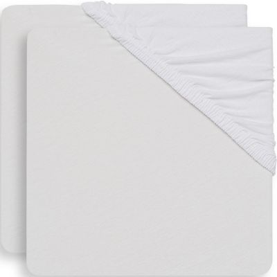 Lot de 2 draps housses de berceau blancs (40 x 80 cm)