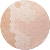 Tapis lavable rond Honeycomb Rose (140 cm)