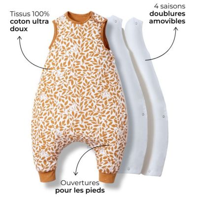 Gigoteuse à pieds ourson 4 saisons avec chaussettes (2-3 ans) Les petites billes