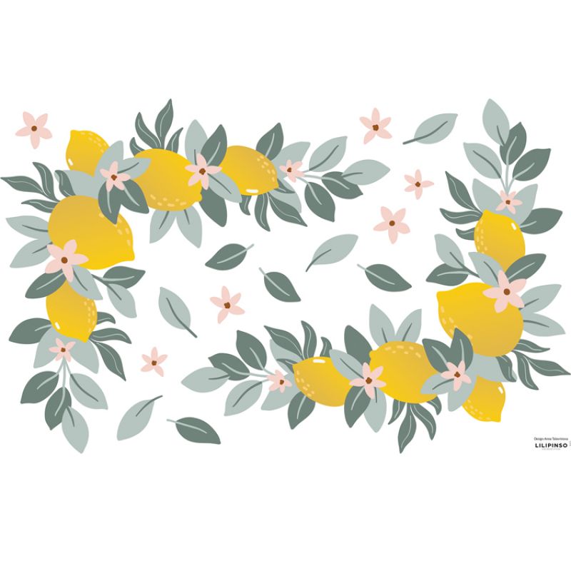 Planche de stickers M Lemons Ornaments (64 x 90 cm) Lilipinso