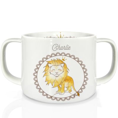 Tasse en porcelaine Lion (personnalisable)