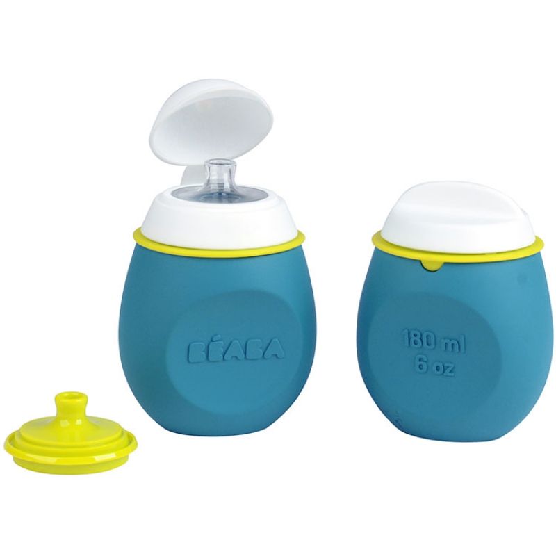 Lot gourde 2 en 1 et pot de conservation Babysqueez bleu Béaba