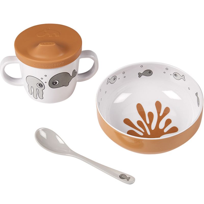 Coffret premier repas Sea Friends moutarde (3 pièces) Done by Deer