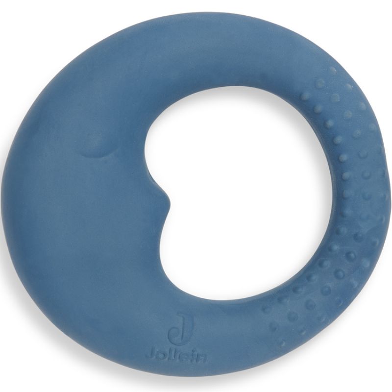 Anneau de dentition en caoutchouc Lune Jeans Blue Jollein