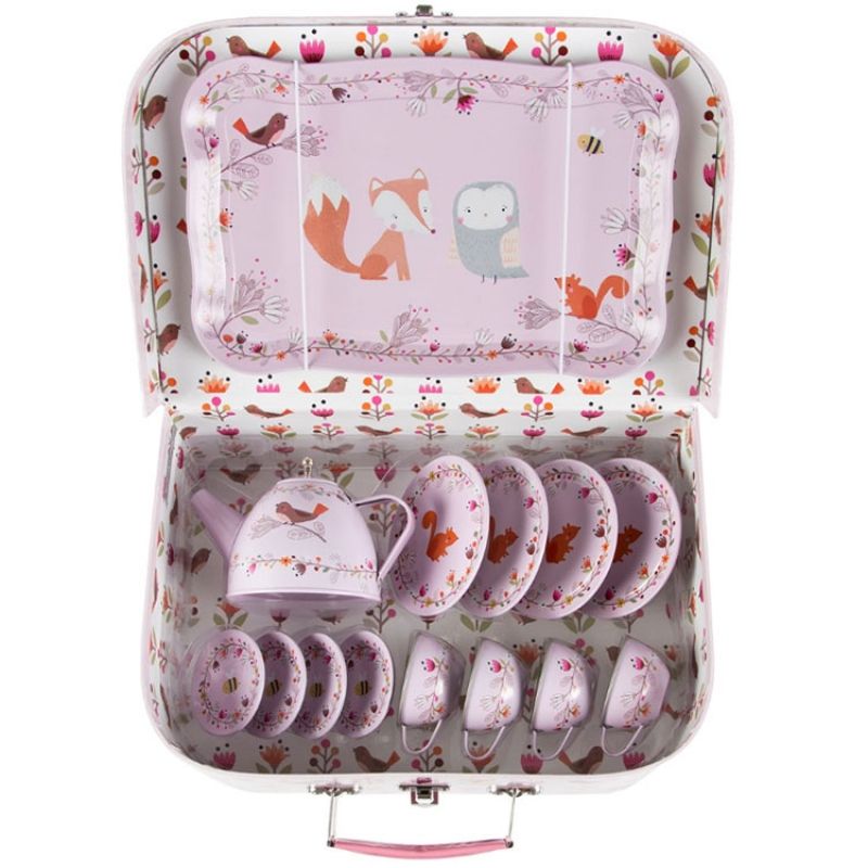 Valisette dînette thé Woodland Friends rose sass & belle