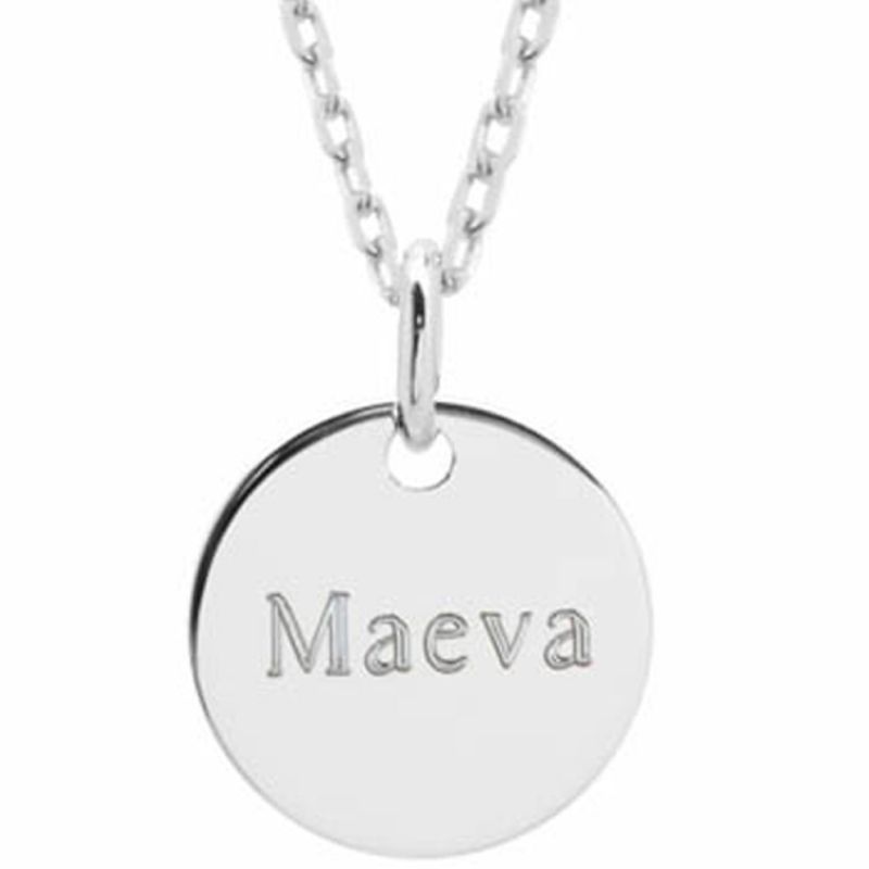 Collier maman Petite médaille personnalisable (argent 925°) Petits trésors