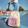 Sac à dos maternelle Rose rayé BEBEL Ambiance 5