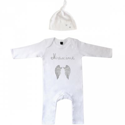 Set pyjama personnalisable et bonnet blanc (12-18 mois) Les Griottes
