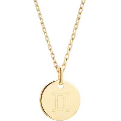 Collier chaîne médaille Gémeaux personnalisable (plaqué or)  par Petits trésors