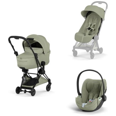 COŸA Style 2026 Poussette ultra-compacte et Châssis Matt Black Sage Green