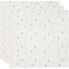 Lot de 3 langes en gaze de coton Happy Miffy Olive Green (70 x 70 cm) - Jollein