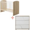 Duo Lit 60x120 cm et Commode 3 tiroirs Châtaignier naturel Basile Galipette Produit 1