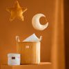 Coussin lune Pierrot écru Nid d'abeille (36 x 32 cm)  par Nobodinoz