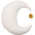 Coussin lune Pierrot écru Nid d'abeille (36 x 32 cm) - Nobodinoz