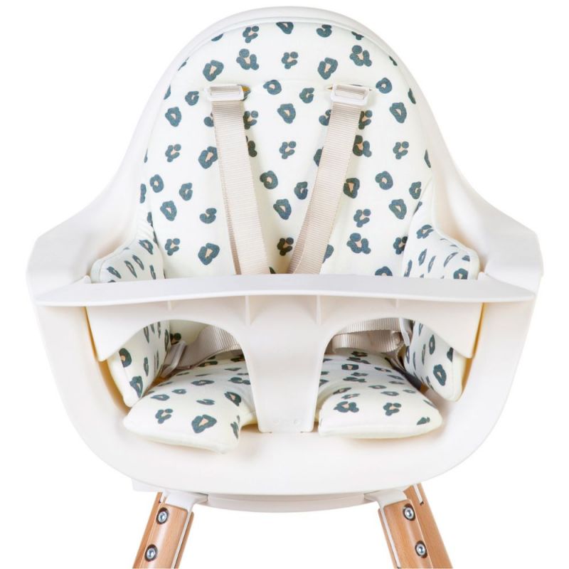 Coussin de chaise haute Evolu Jersey léopard Childhome