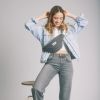 Sac banane Olivia Denim Gris Hindbag Ambiance 6