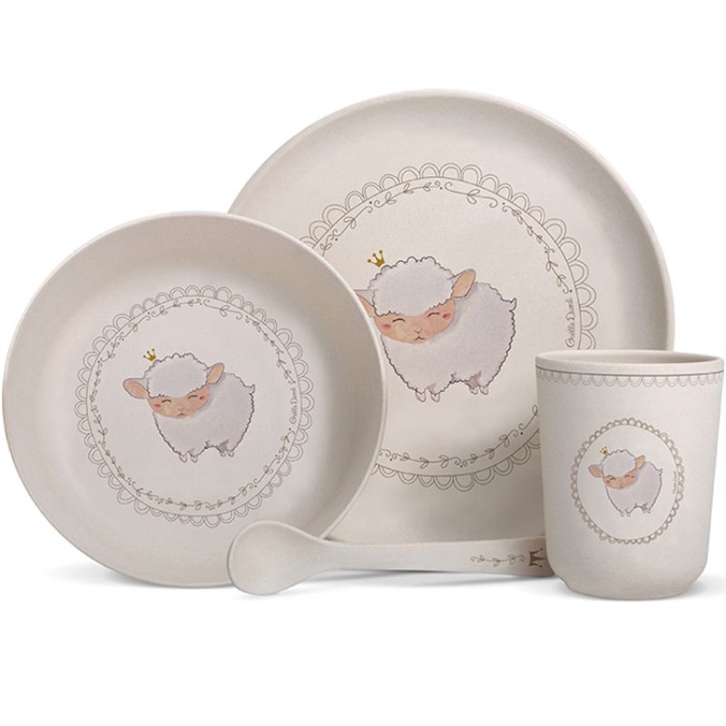 Coffret repas bambou Mouton couronné (4 pièces) Les enfants rois