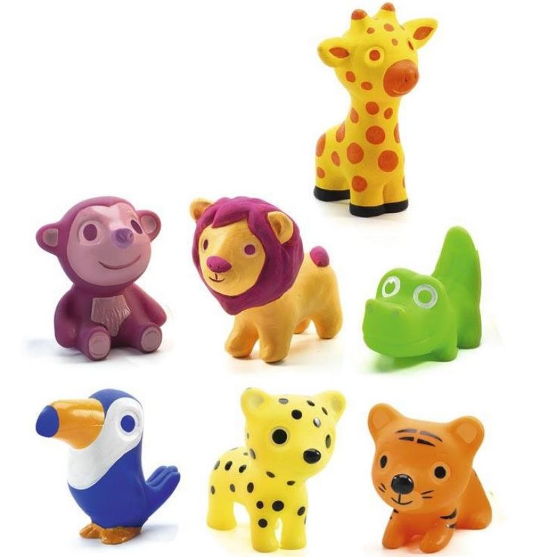 Lot de 7 animaux en plastique Troopo-savana Djeco Produit 1 grande taille