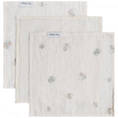 Lot de 3 mini lange Tender Linen-Clover (30 x 30 cm) - Baby's Only
