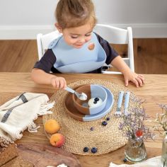 Bol en silicone Happy Rascals Smile bleu ciel