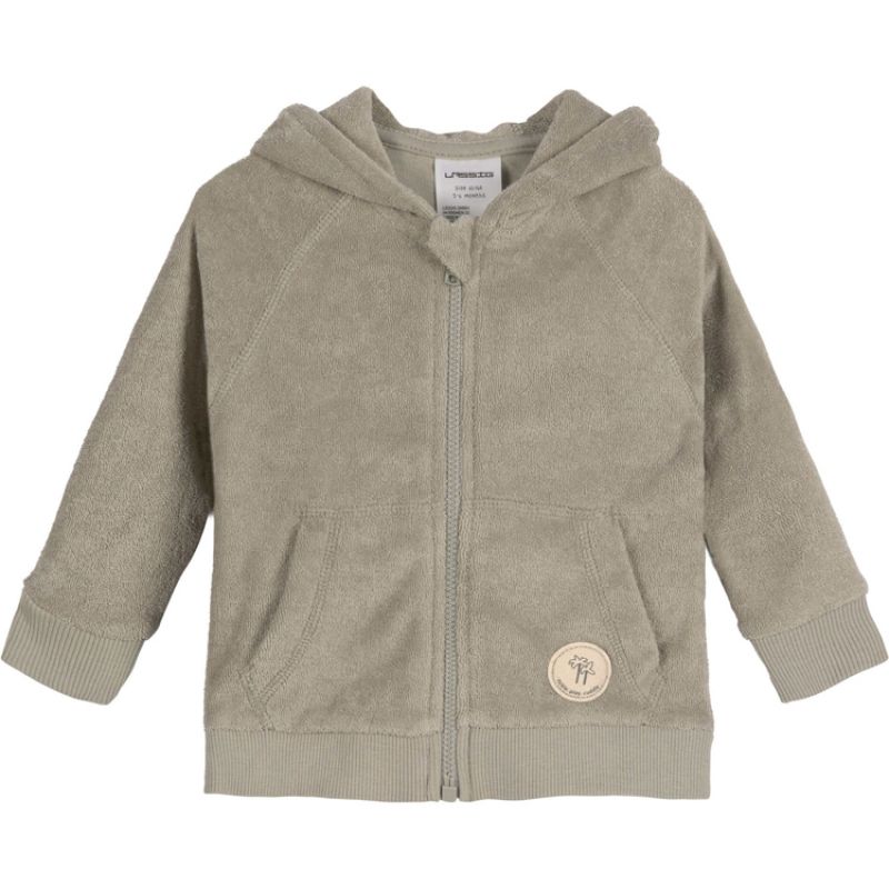 Veste zippée à capuche olive Terry (3-6 mois) Lässig