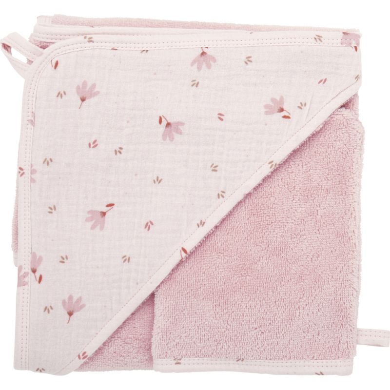 Cape de bain bambou + gant Lovely blossom (70 x 70 cm) BB & Co Produit 1 grande taille