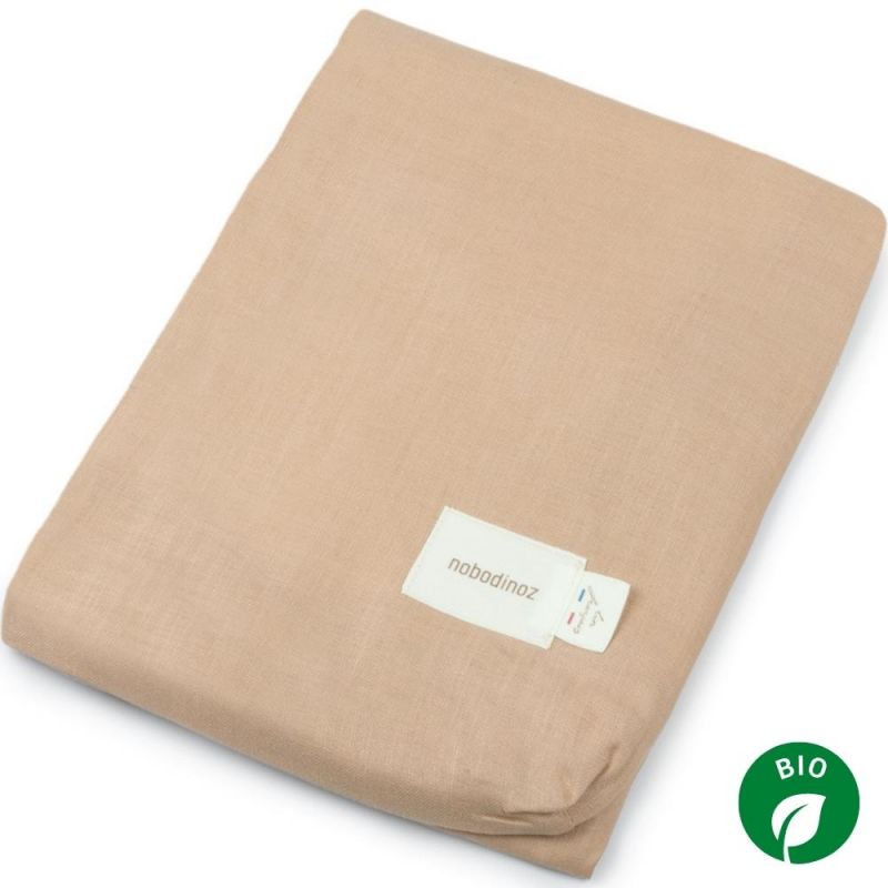 Housse de matelas à langer Lin français sand (50 x 70 cm) Nobodinoz