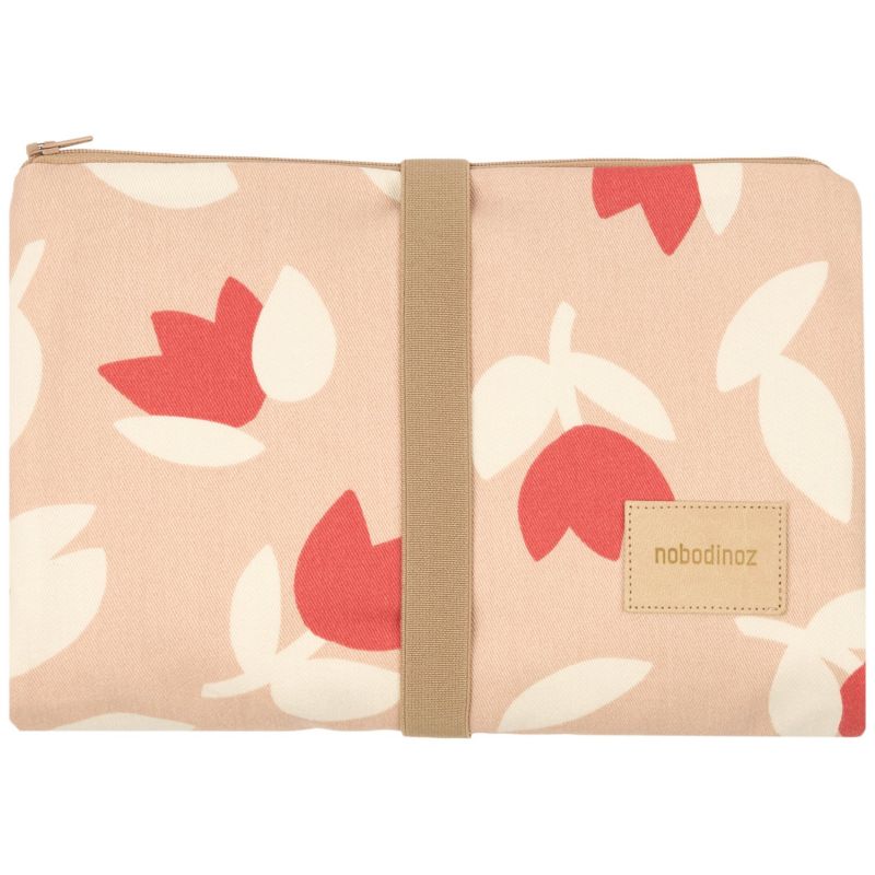 Tapis à langer imperméable Hyde Park Red Tulips Nobodinoz Produit 1