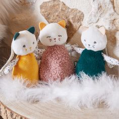 Lot de 3 doudous chats sensoriels Stimuli