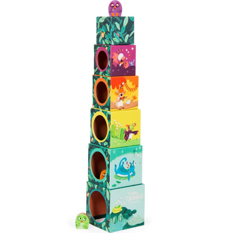 Cubes empilables Dans la Jungle (6 cubes) Moulin Roty