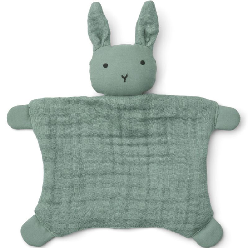 Doudou plat en coton bio lapin Amaya peppermint (20 x 22 cm) Liewood