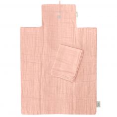 Tapis à langer nomade Rose poudré (personnalisable) - Les Griottes