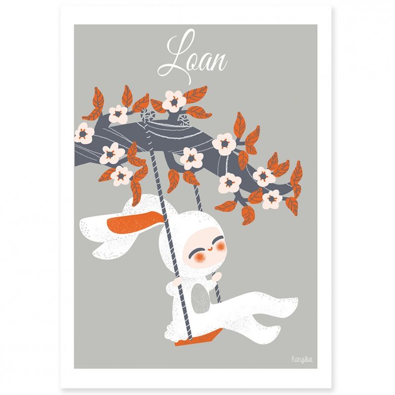 Affiche A4 Les adorables costumés Le lapin (personnalisable) Kanzilue