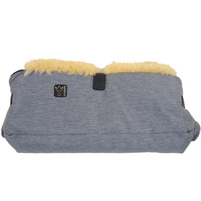 Protège mains en peau d'agneau Big double bleu denim clair Kaiser