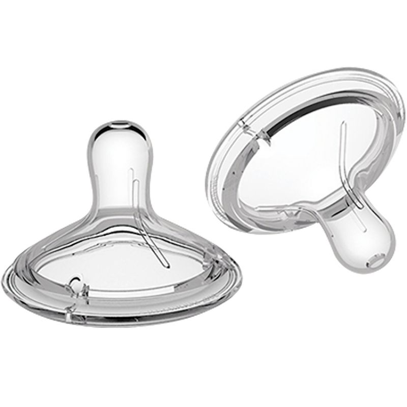 Lot de 2 tétines en silicone (débit rapide) Nanobébé