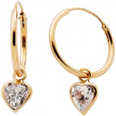 Créoles Cœur Oxydes 12 mm (or jaune 750°) - Baby bijoux