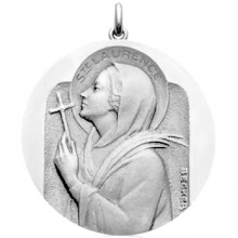 Médaille Sainte Laurence (or blanc 750°)  par Becker