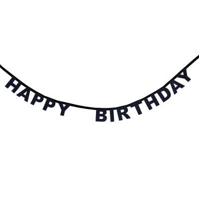 Guirlande Happy Birthday noire My Little Day