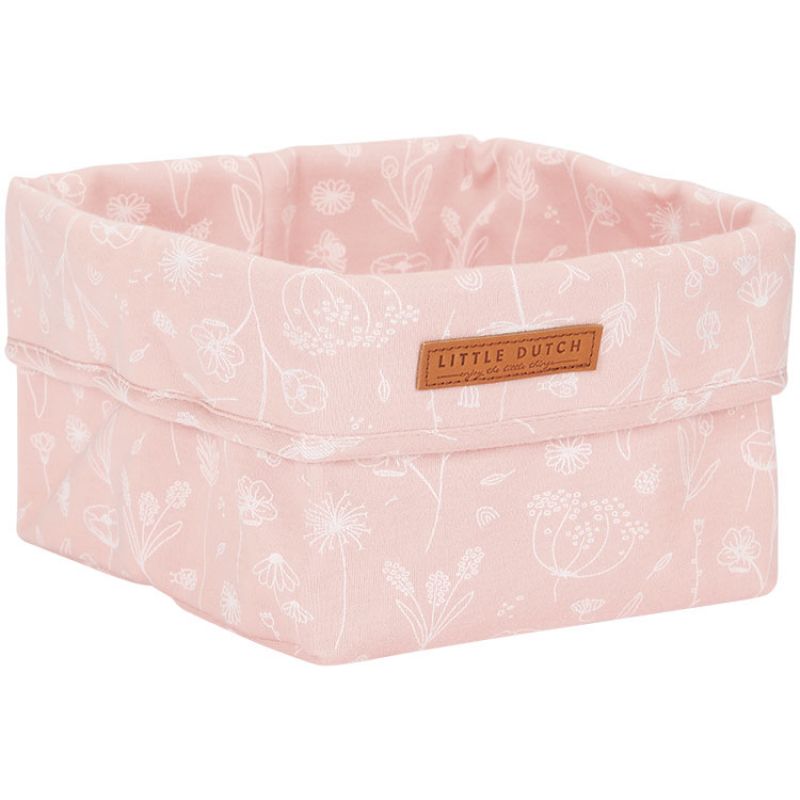 Panier de toilette Wild Flowers pink (15 x 15 cm) Little Dutch