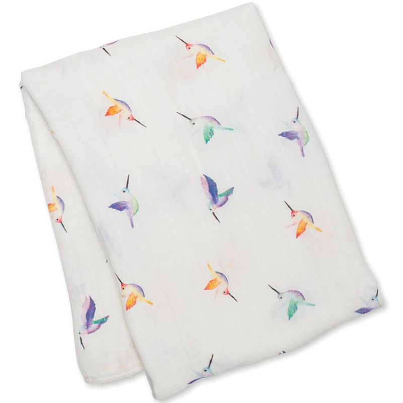 Maxi lange en bambou et coton Oiseaux (120 x 120 cm) Lulujo