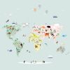 Papier peint panoramique Carte du monde (250 x 200 cm)  par Mimi'lou
