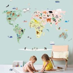 Papier peint panoramique Carte du monde (250 x 200 cm)
