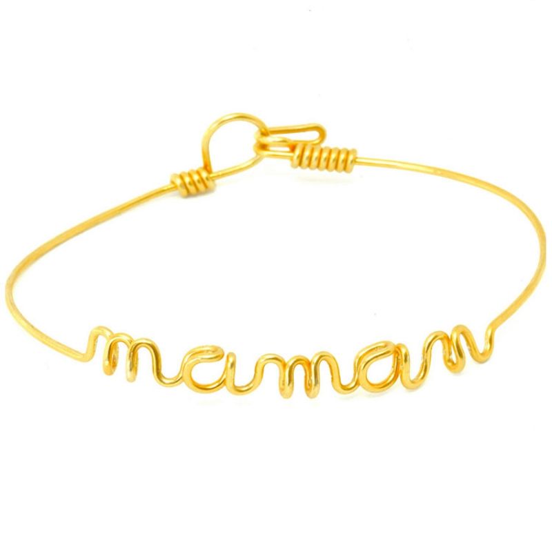 Bracelet Maman en fil Gold-filled or jaune 585° (16 cm) Hava et ses secrets